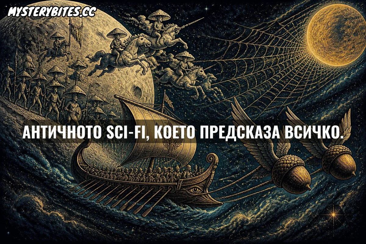 Гигантски паяци, плетящи мрежи между Луната и Венера, и война между Слънцето и Луната, водена от хора-гъби...
