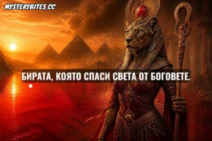Когато разгневеният бог Ра изпуска от контрол своето най-страшно оръжие – лъвчеглавата богиня Сехмет, краят на света изглежда напълно сигурен. Дори самите богове се оказват безсилни пред нейната кръвна ярост, а хората прекарват последната си нощ на Земята. Това, което следва обаче, е най-сюрреалистичният обрат в историята на митологията, включващ 7000 стомни червен алкохол.
