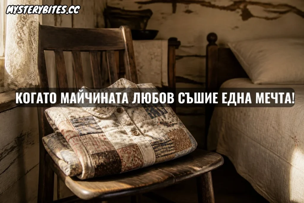 През 1938 г., в разгара на Голямата депресия, малката Рути забожда на стената до леглото си изрезка на красива рокля от пощенски каталог. Тя знае, че семейството ѝ няма пари, и никога не я поисква. Но майчиното сърце не се нуждае от думи. Месеци наред, под слабата светлина на керосиновата лампа, една майка събира парчета от скъсани ризи, стари пердета и чували от брашно, за да съшие една детска мечта. Защо Рути пази тази избеляла рокля повече от 50 години и какъв урок остави тя за поколения напред?