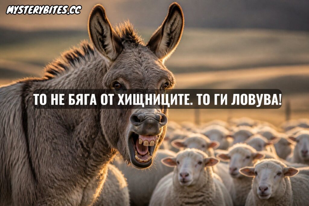 Мислите си, че магарето е кротко и инато животно? Койотите в Америка вече знаят по бруталния начин, че то е 200-килограмова машина за чупене на кости... 🫏💥🐺