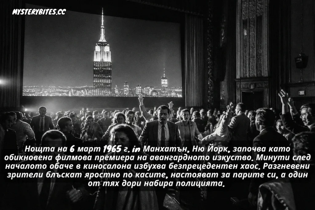 Нощта на 6 март 1965 г. in Манхатън, Ню Йорк, започва като обикновена филмова премиера на авангардното изкуство.
